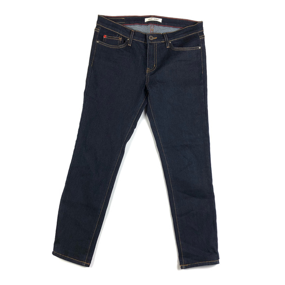 Angry Rabbit Dark Wash Mid Rise Crop Jeans / 27 - Picture 1 of 5